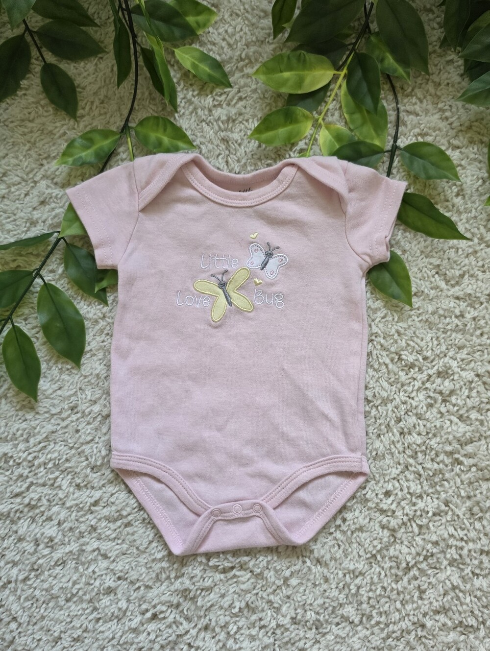 Baby Girl Pink Butterfly Onesie (6-9 Months)